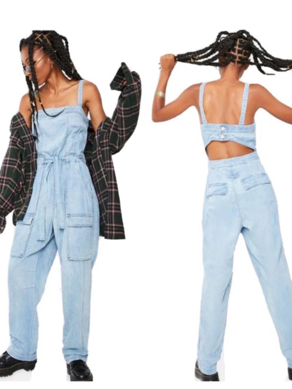 Free People Go West utility jumpsuit Sz m